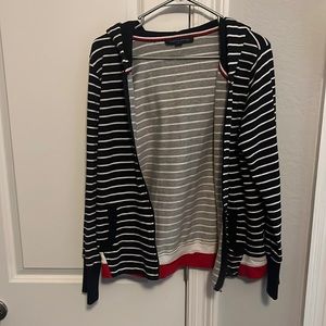 Tommy Hilfiger navy striped zip up jacket medium